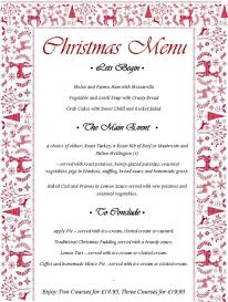 Angarrack Inn Christmas menu - available now for booked groups 10+ 14th-24th smaller groups